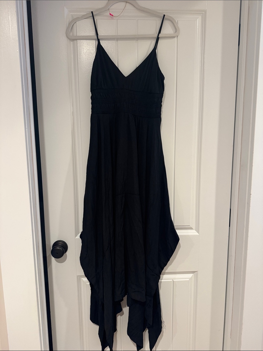 Anthropologie Black Spaghetti-Strap Midi Dress size small new